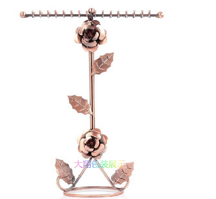 HOT玫瑰花型 项链展示架 吊坠架手链架 饰品首饰铁艺架 展示道具