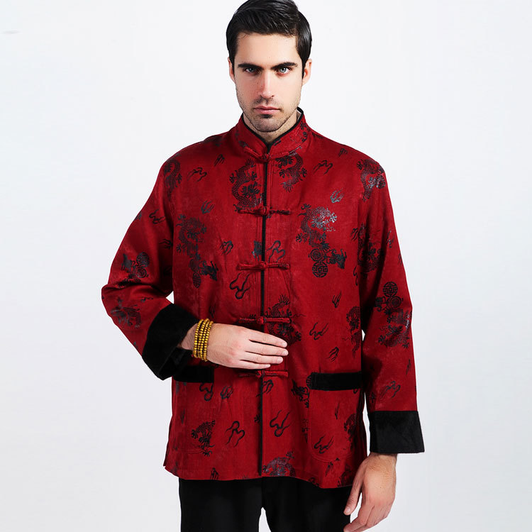 中国风 新款男士长袖外套唐装男士上衣 秋冬新款中式民族风唐装