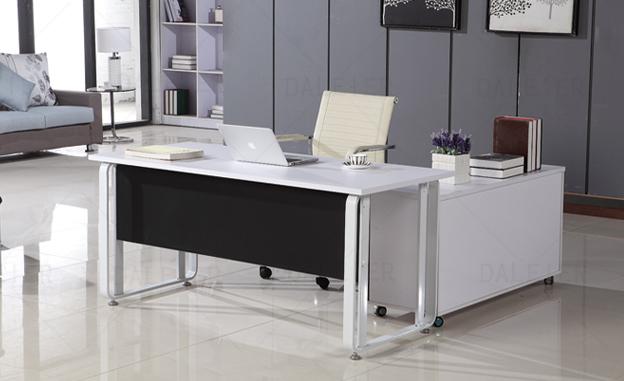 办公家具办公桌 钢架脚老板桌 黑白配主管桌大班台 简约时尚