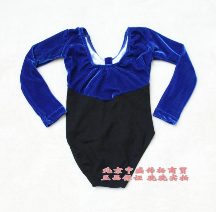 儿童女童丝绒+棉 长袖舞蹈服 形体服 练功服 体操服 考级服