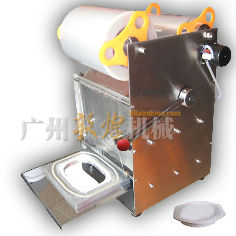 【广州敦煌机械】手压式封膜机，奶茶压口机，电动封口机