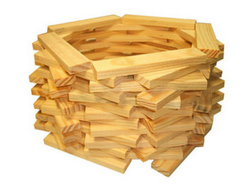 散装 儿童积木层层叠玩具  叠叠乐 高级原木100片6050片 原木条