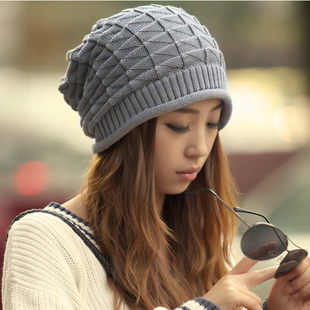 冬季韩版保暖针织帽 毛线帽子 冬天男士女士情侣套头帽