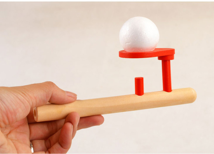 怀旧吹球玩具 出口意大利儿童木制玩具 悬浮球 浮空球魔法吹球