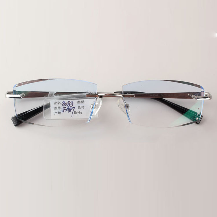 钻石切边镶钻无款男款眼镜 8083 丹阳眼镜批发 最新款切边眼镜架