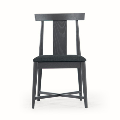 chim驰曼家具现代简约新中式布艺水曲柳实木椅子靠背椅书椅