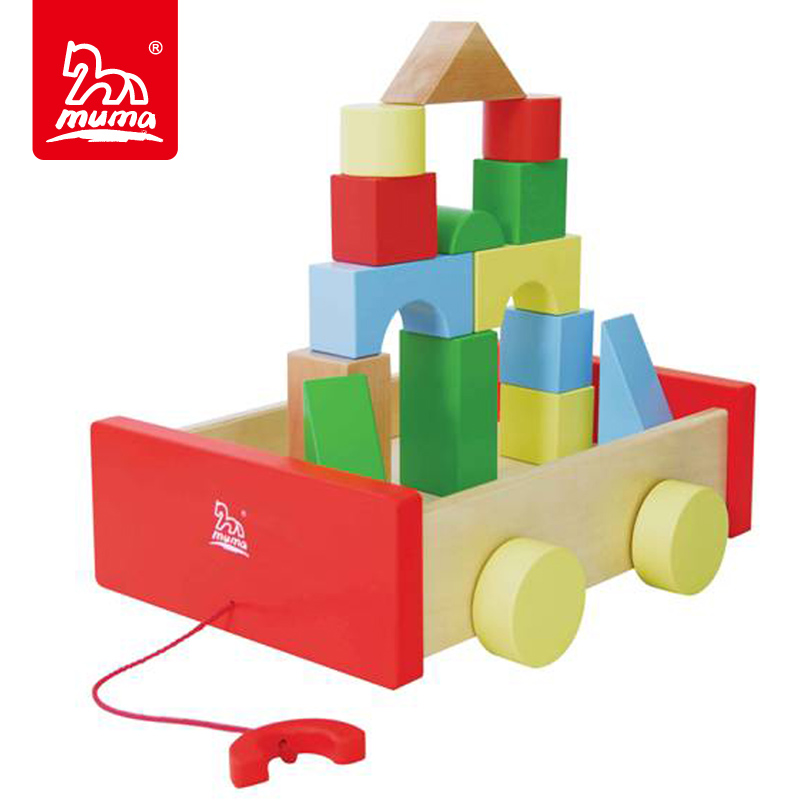 积木车儿童益智类木头玩具1-2岁半宝宝小男孩女61六一儿童节礼物