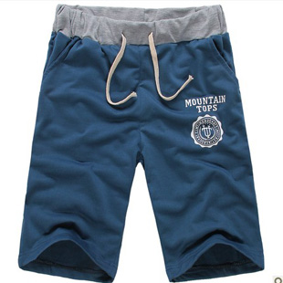 包邮短裤男士运动夏季潮宽松大码棉质蓝色五分裤跑步晨练裤
