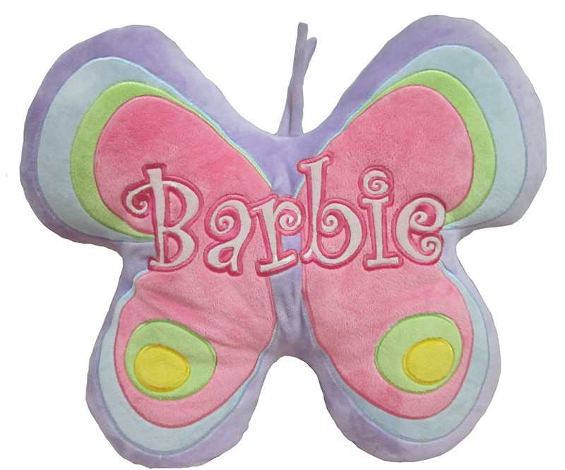 创意Barbie蝴蝶抱枕 卡通可爱毛绒沙发靠垫 情人节生日礼物佳品