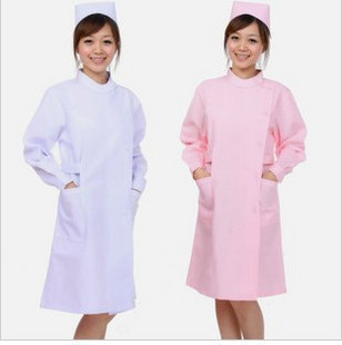 医用护士服 工作服 美容服 夏秋冬医师制服 长袖加厚 白粉色