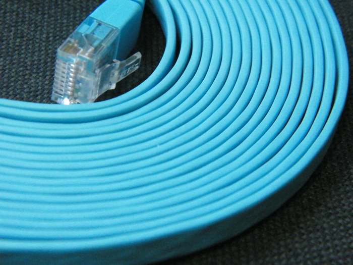 超五类 超细扁平网线 4.5米 cat5e 支持千兆 便携必备 蓝色