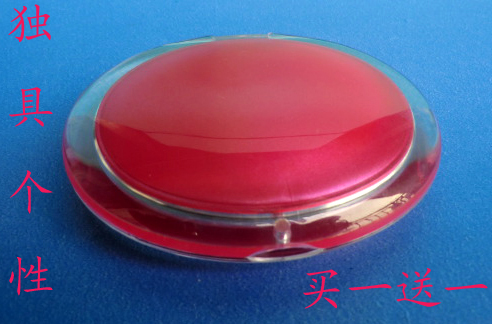 透明红色咖啡色 椭圆形小镜子 便携折叠 2倍放大 出口化妆镜特价