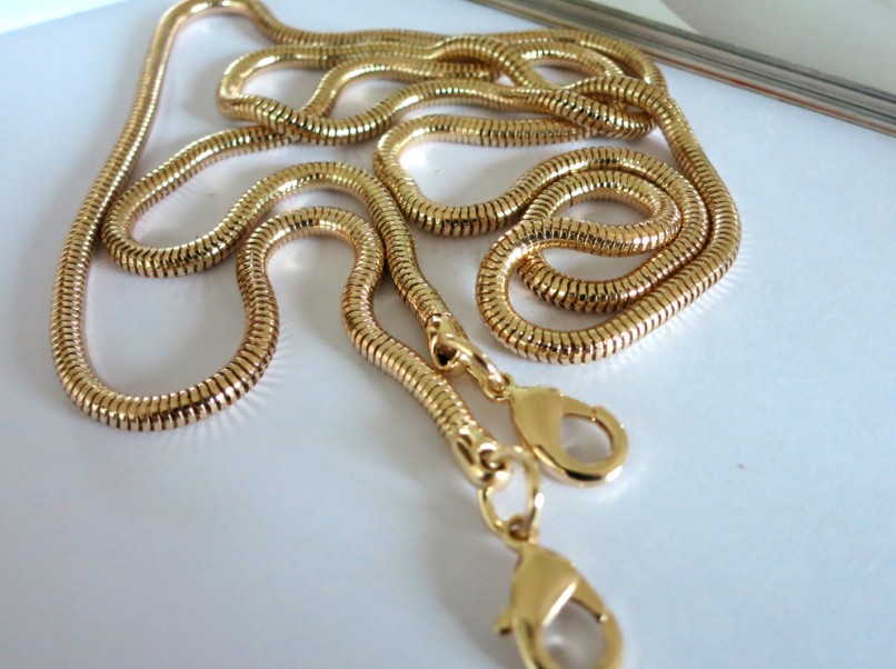 女包配件小包带 铜质5mm蛇链 晚宴包链子 金属链条斜跨小包包链