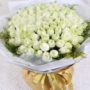 YZB9906福州花店送花99朵白玫瑰花束|生日鲜花|情人节鲜花速递