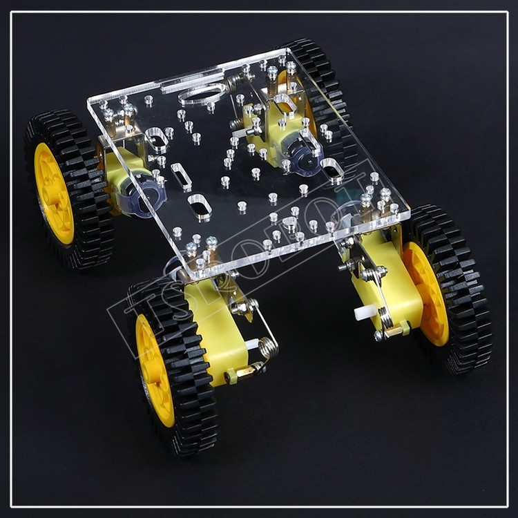 Arduino树莓派4WD悬挂智能小车底盘减震避震WIFI小车避障循迹遥控