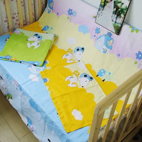 订做幼儿园全棉床品三件套婴儿纯棉被套枕套床单宝宝床上用品套件