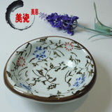 日式陶瓷餐具 和风碎花 寿司碟 圆形小碟 酱油芥末碟 蘸碟调味碟