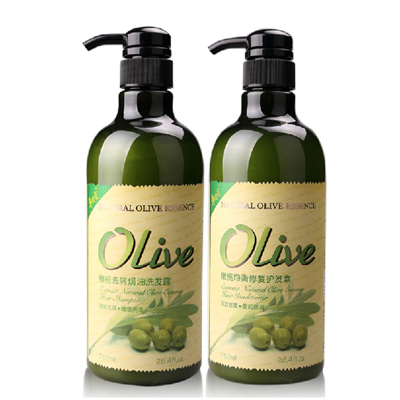 草安堂 橄榄去纯净屑止痒洗发水750ml+修护发质护发素750ml