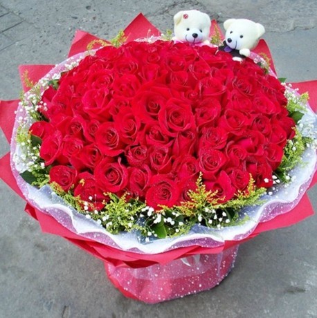 99朵红玫瑰上海鲜花速递求婚生日祝福结婚纪念情人节鲜花预定