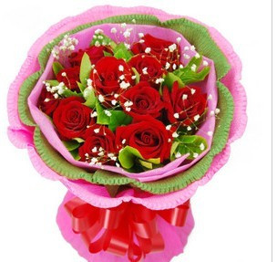 特价11朵粉玫瑰花店送花生日鲜花情人节鲜花上海鲜花速递异地配送
