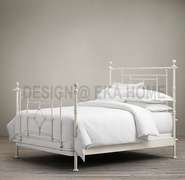 出口法国美式乡村仿古复古浪漫大床婚床双人床个性床白色铁床铁艺