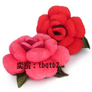 玫瑰花抱枕靠垫 红玫瑰花 喜庆靠垫 50CM/60CM毛绒玩具