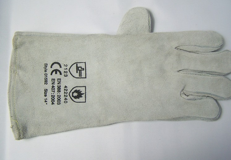 现货 长筒电焊手套 头层反绒电焊专用 掌心带绒 工业防护手套
