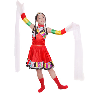 春节演出服 民族舞蹈服 藏族表演服女练功服