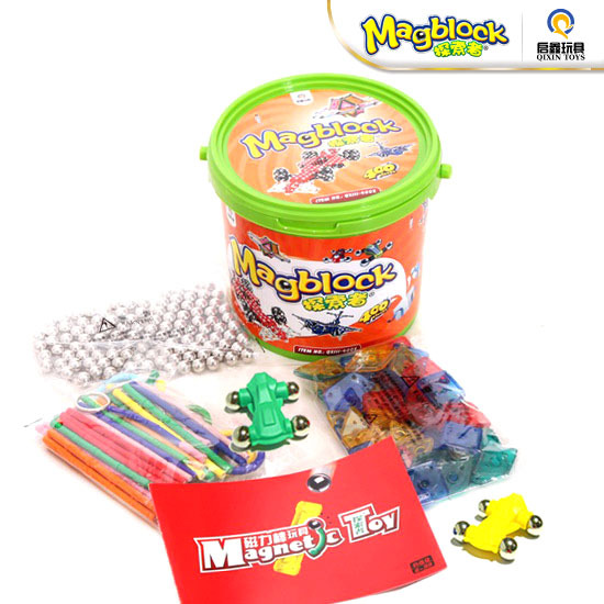 探索者磁力棒 桶装400件儿童智力玩具4-5-6-7岁男童女童生日礼物