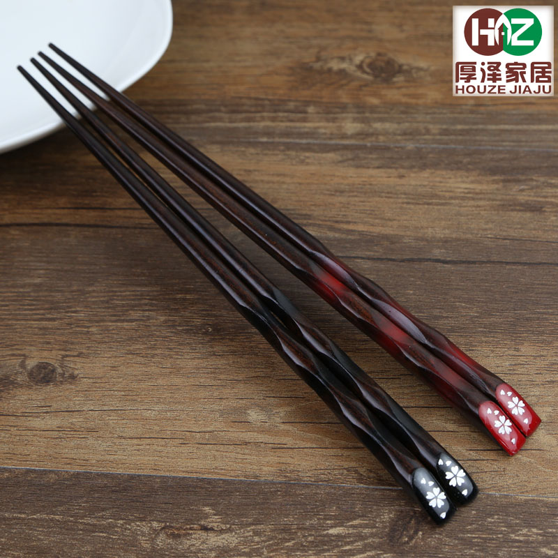 天然印尼铁木日式尖头指甲筷子 和风实木质 出口日本创意餐具家用
