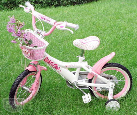 贝嘉琦米山地童自行车女越野寸新款女款女学生框兜14寸幼儿单车