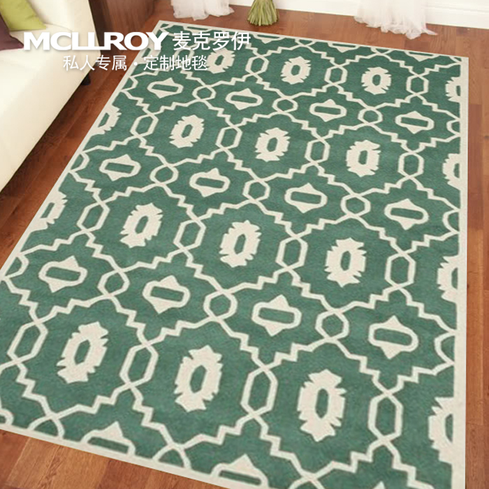 麦克罗伊定制手工地毯简约现代新中式 客厅茶几垫卧室满铺大地毯