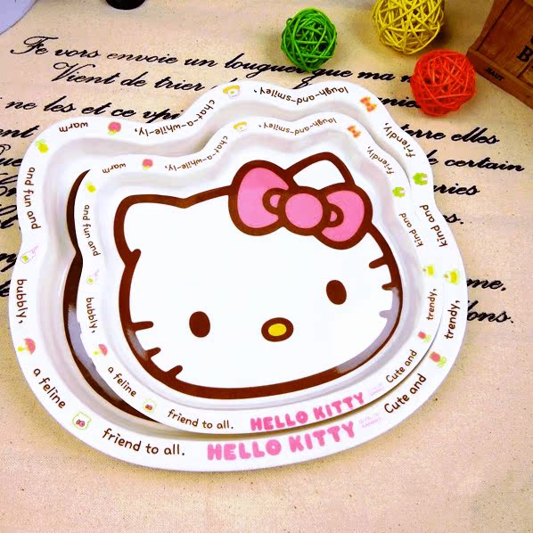 韩国Hello kitty 凯蒂猫卡通大猫头 餐盘 托盘 水果盘子 卡通盘子
