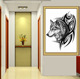 十字绣 正品 印花黑白色艺术经典动物狼头狼魂书房客厅走廊装饰画