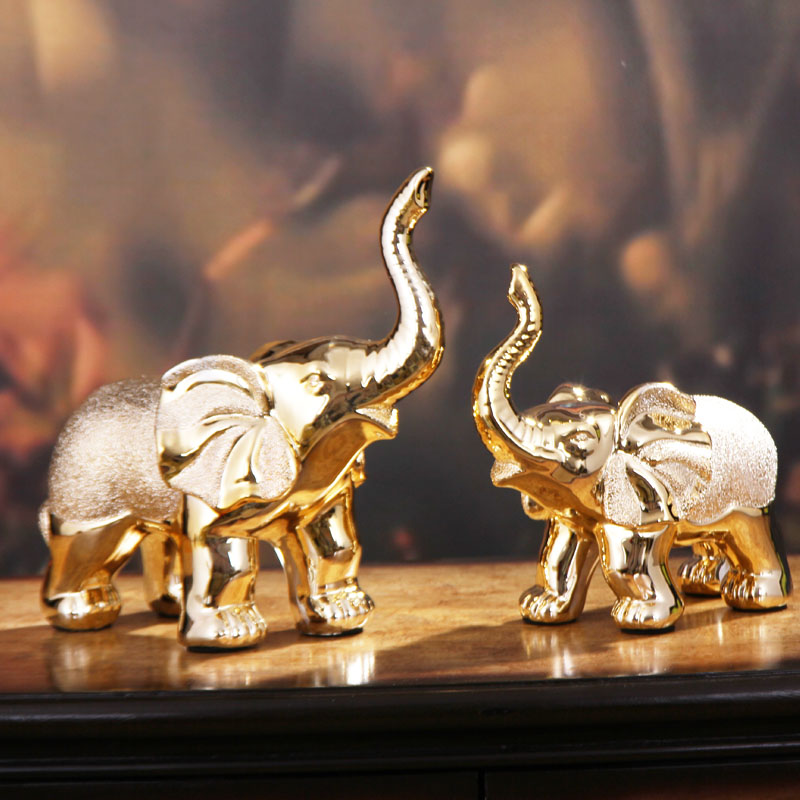 现代简约大象摆件工艺品时尚创意家居陶瓷装饰品客厅摆设正品包邮