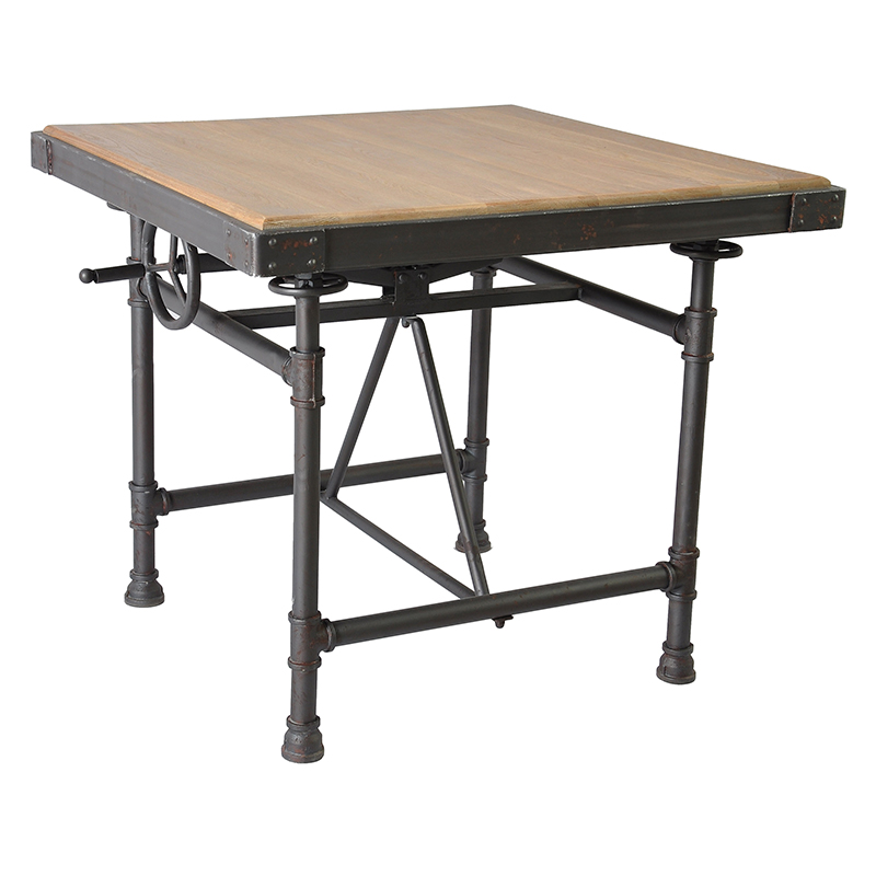 新品特价 仿古铁艺松木方桌 餐桌 工作桌 可升降 茶几 美式复古