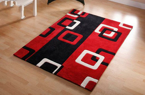 经典 红黑搭配 加厚 简约 精品晴纶地毯客厅卧室沙发茶几垫可定制