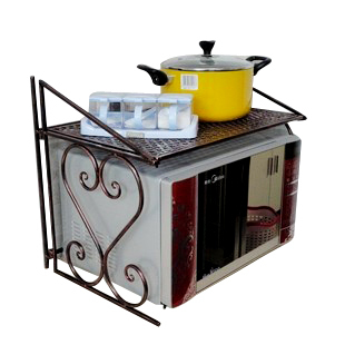 欧式铁艺厨房多功能置物架 双层微波炉架 调味品收纳架 烤箱架