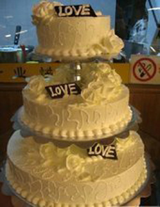 婚礼蛋糕/三层婚庆蛋糕/郑州结婚蛋糕 预订 市区配送 LOVE