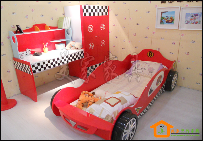 儿童家具单人床汽车床跑车床热卖款包邮+送可拆洗五公分棕垫