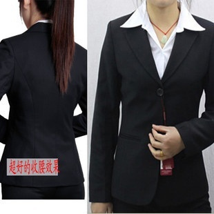新款黑色职业装套装正装西服OL女工作服胖MM定做加肥加大码两件套