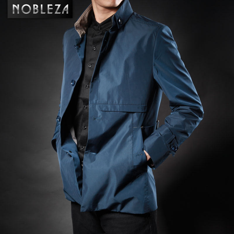 诺伯乐2015男士冬冬季外套轻薄款jacket休闲立领风衣夹克韩版修身