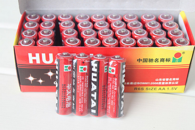 正品华太电池5号碳酸性电池电池批发4节装40节一盒普通华太5毛