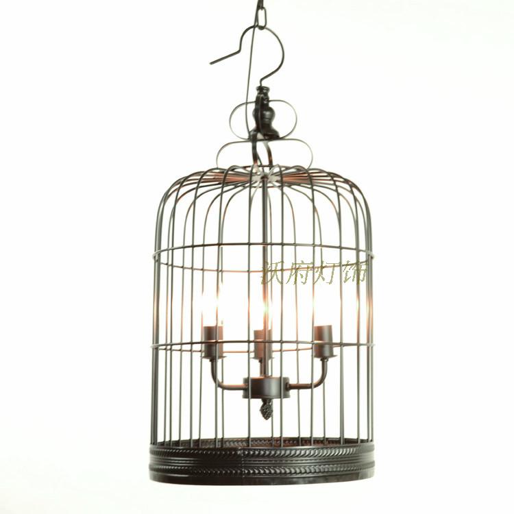 欧式复古铁艺创意鸟笼吊灯，茶楼酒店宾馆餐厅阳台鸟笼吊灯工程灯