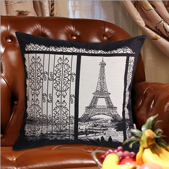 欧式新古典风格 黑白布艺涤棉时尚创意抱枕头 沙发靠垫套搬家礼物