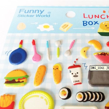 韩国进口LATECH相册日记伴侣装饰贴纸 立体海绵贴纸 卡通午餐盒子