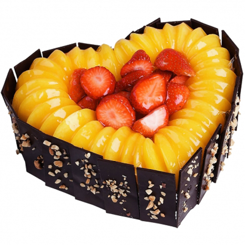 生日蛋糕速递 配送珠海 蛋糕预订 心形水果巧克力蛋糕 配送