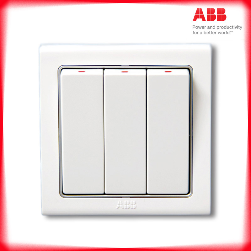 ABB开关插座面板_德宁系列 三联/三开/三位单控AN103