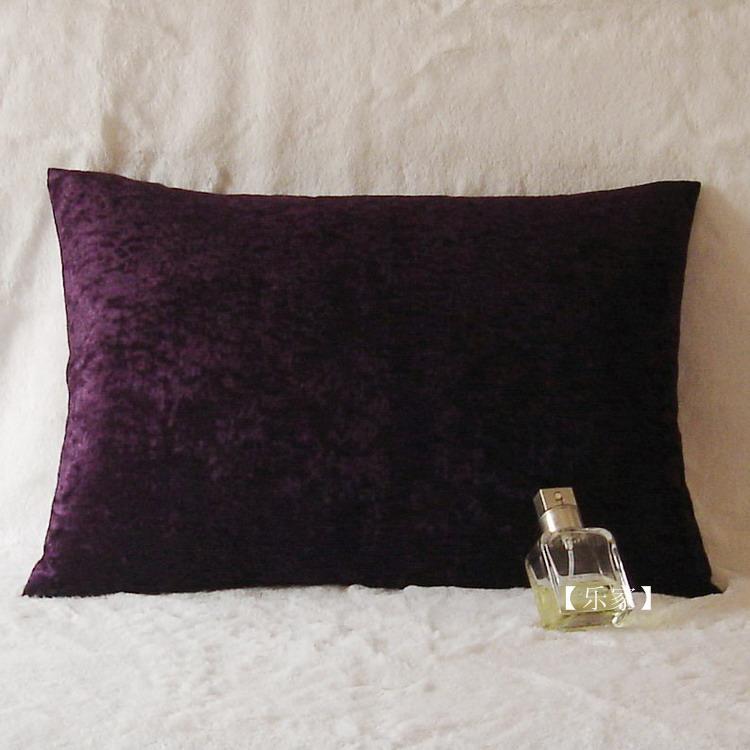 纯色麂毛绒 大方简洁 经典百搭 腰枕 可定做 沙发靠垫 紫浅啡黑