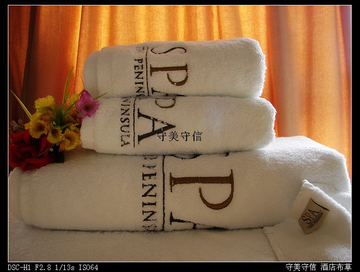 白色加厚纯棉松软/正品浴巾面巾3件套/五星级（半岛）酒店毛巾